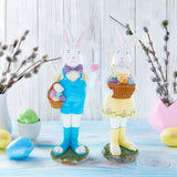 BestPysanky online gift shop sells Hand-painted Easter bunny figurines Resin bunny collectibles Artisan Easter bunnies Spring figurine set Easter table centerpiece