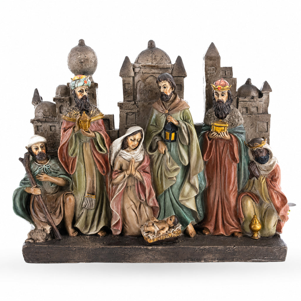 Bethlehem Nativity Scene Figurine 12 Inches in Beige color