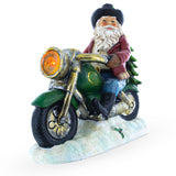Shop Santa the Cowboy Riding Motorcycle LED Light Figurine 8.5 Inches. Buy Christmas Decor Figurines Santa AL Green   for Sale by Online Gift Shop BestPysanky Santa Claus figurine decoration