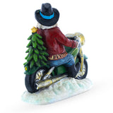 Santa the Cowboy Riding Motorcycle LED Light Figurine 8.5 Inches , dimensions in inches: 8.5 x 8 x 9.95