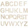 Wood Set of 26 Unfinished Wooden Letters (1.75 Inches) in Beige color