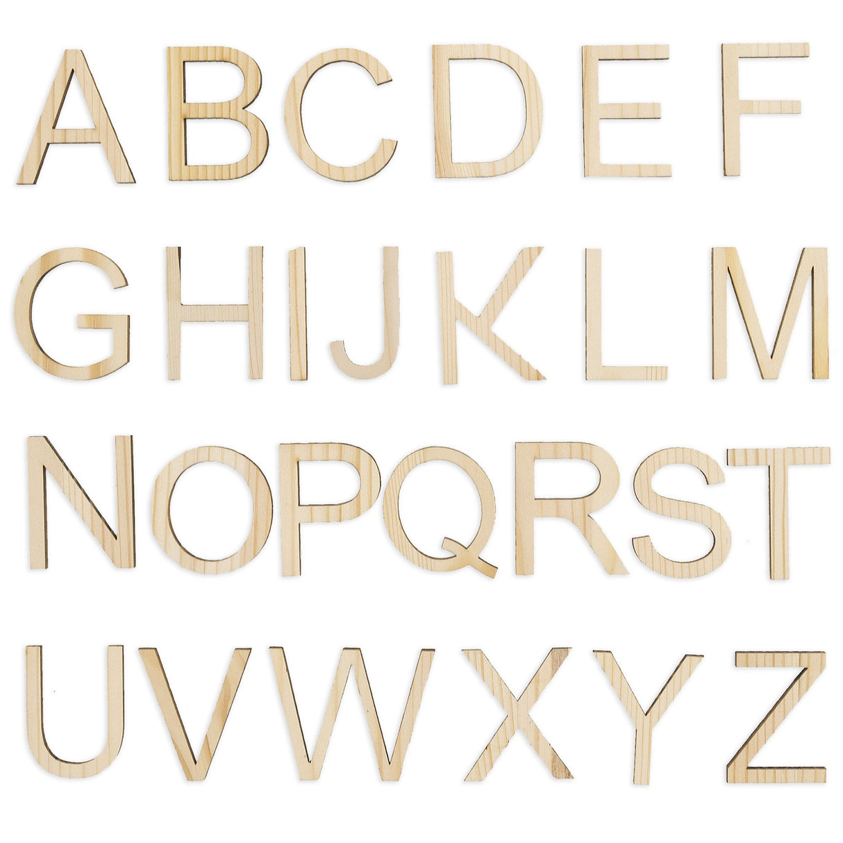 Wood Set of 26 Unfinished Wooden Letters (1.75 Inches) in Beige color