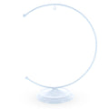 Crescent Moon White Painted Metal Ornament Display Stand 8.8 Inches (Poland) in White color