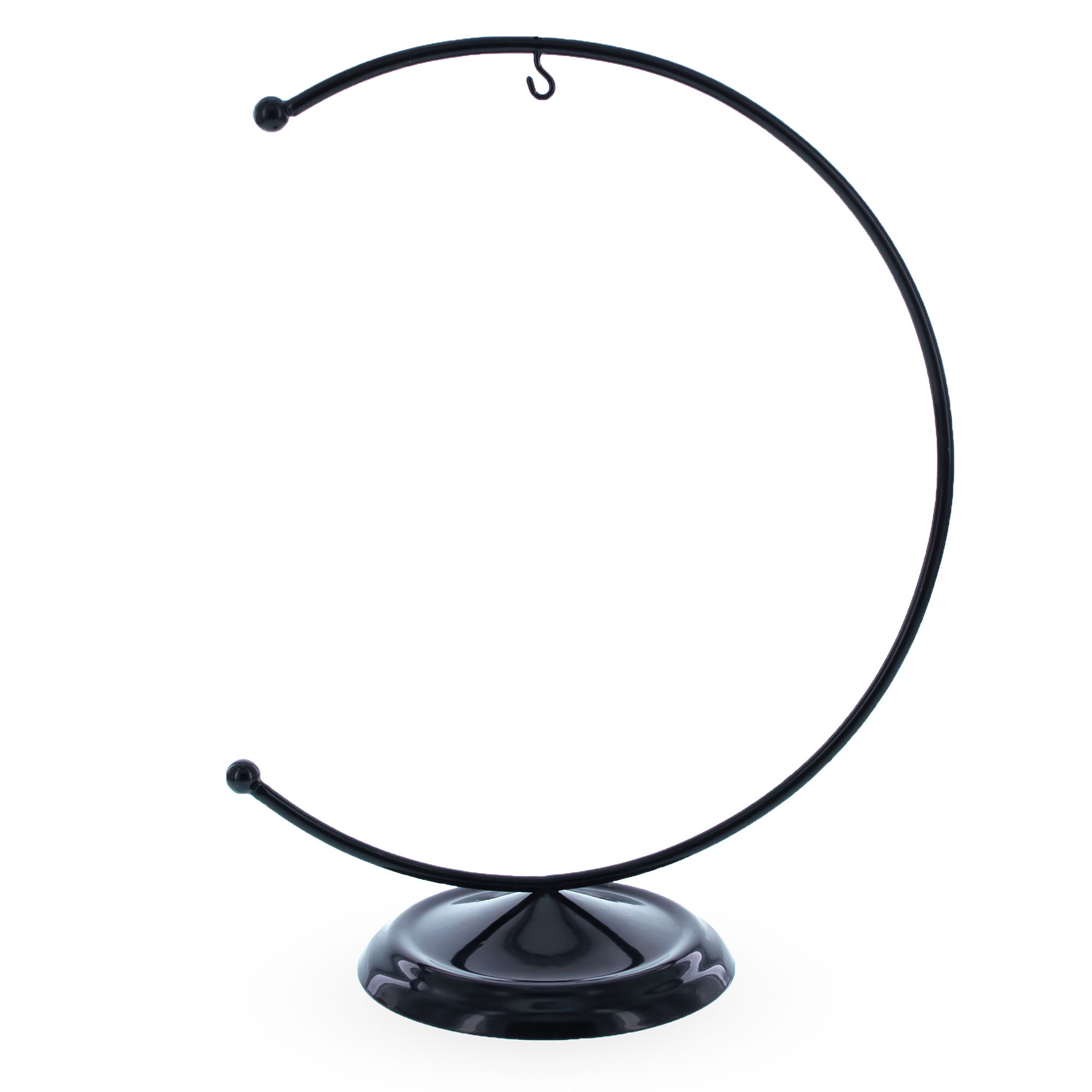 Crescent Moon Black Painted Metal Ornament Display Stand 8.8 Inches (Poland) in Black color
