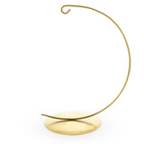 Gold Curved Metal Solid Round Base Ornament Display Stand 5.9 Inches in Gold color