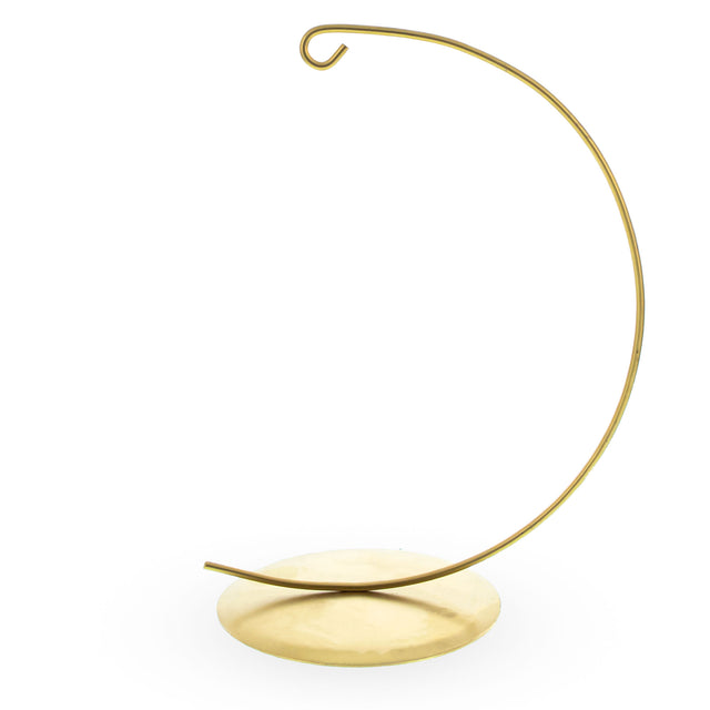 Gold Curved Metal Solid Round Base Ornament Display Stand 5.9 Inches in Gold color