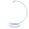 Elegant Curved Silver Metal Solid Round Base Ornament Display Stand 5.9 Inches in Silver color,  shape