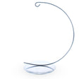 Silver Curved Metal Solid Round Base Ornament Display Stand 5.9 Inches in Silver color