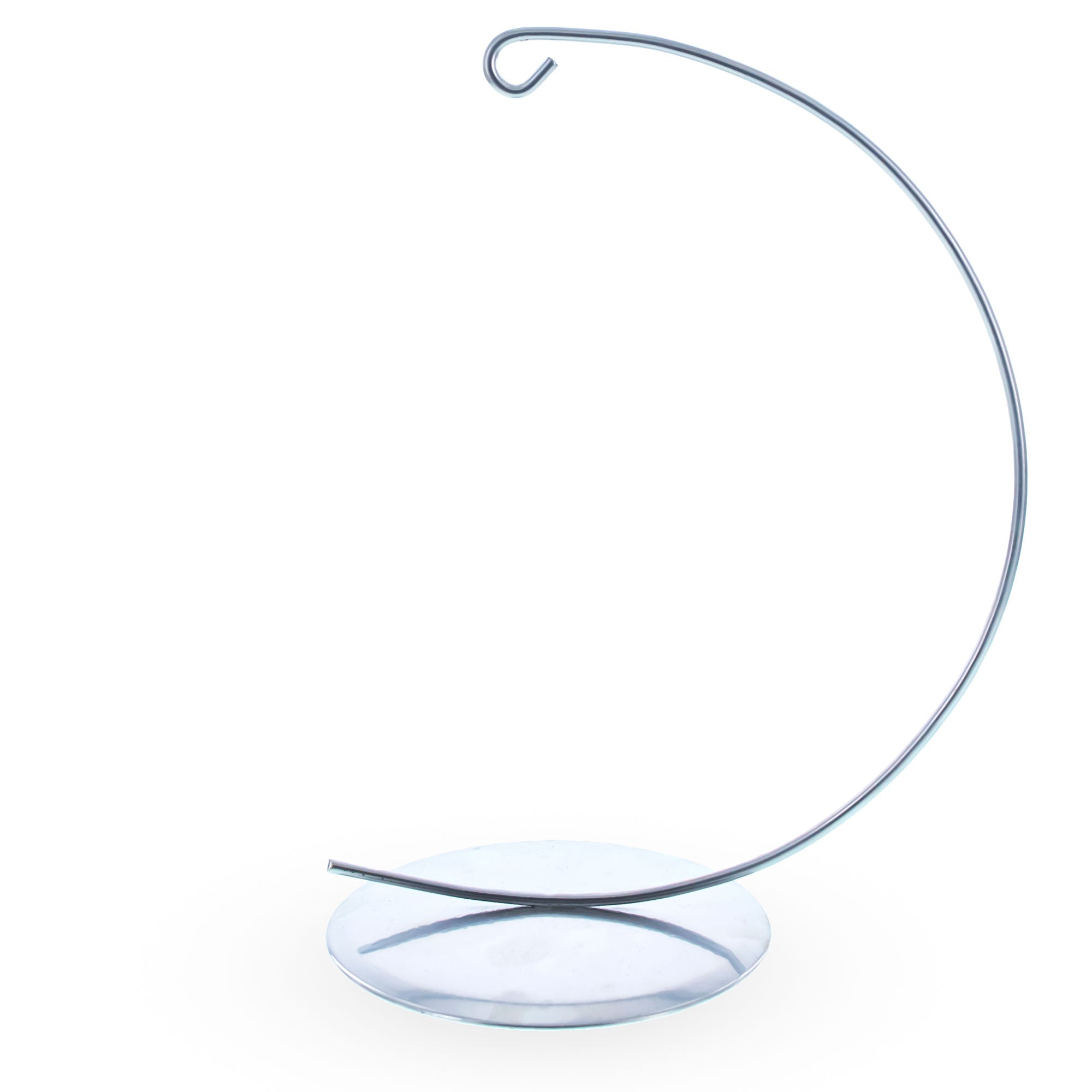 Solid Round Base Silver Metal Ornament Display Stand 7.8 Inches (Poland) in Silver color
