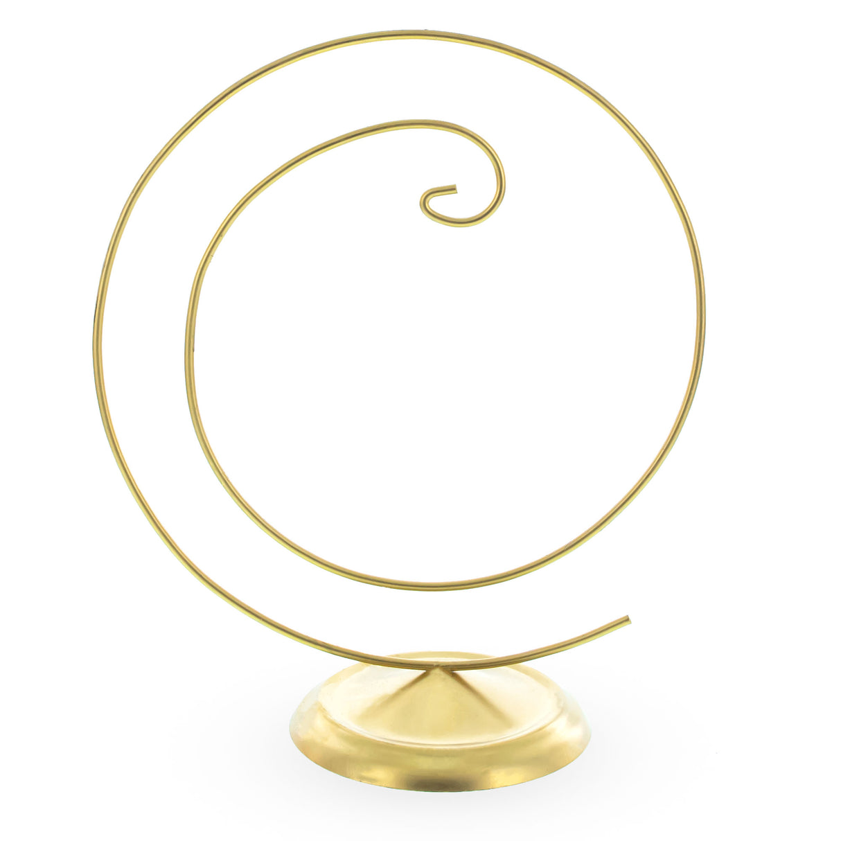 Elegant Spiral Gold Metal Solid Round Base Ornament Display Stand 4 Inches in Gold color,  shape