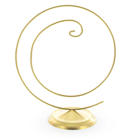 Metal Elegant Spiral Gold Metal Solid Round Base Ornament Display Stand 4 Inches in Gold color