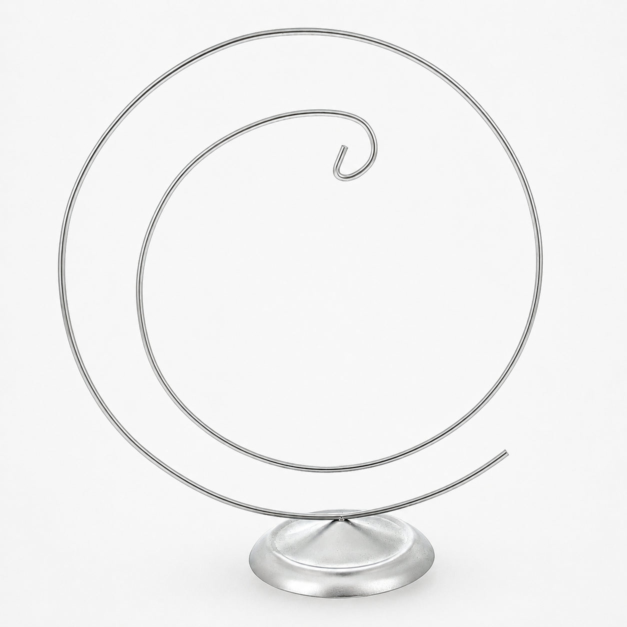 Art Deco Swirl Silver Metal Ornament Display Stand 10 Inches (Poland) in Silver color