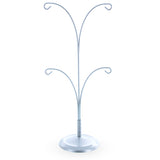 Four Ornaments Spiral Silver Metal Solid Round Base Ornament Display Stand 12 Inches in Silver color,  shape