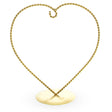 Heart Shape Gold Metal Solid Round Base Ornament Display Stand 7 Inches in Gold color,  shape