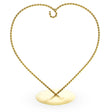 Heart Shape Gold Tone Metal Round Base Ornament Display Stand 7 Inches in Gold color