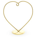 Heart-Shaped Twisted Gold Metal Ornament Display Stand 6.2 Inches (Poland) in Gold color