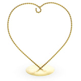 Heart Shape Gold Tone Metal Round Base Ornament Display Stand 7 Inches in Gold color