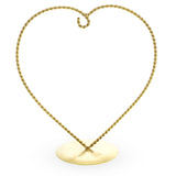 Metal Heart Shape Gold Metal Solid Round Base Ornament Display Stand 7 Inches in Gold color