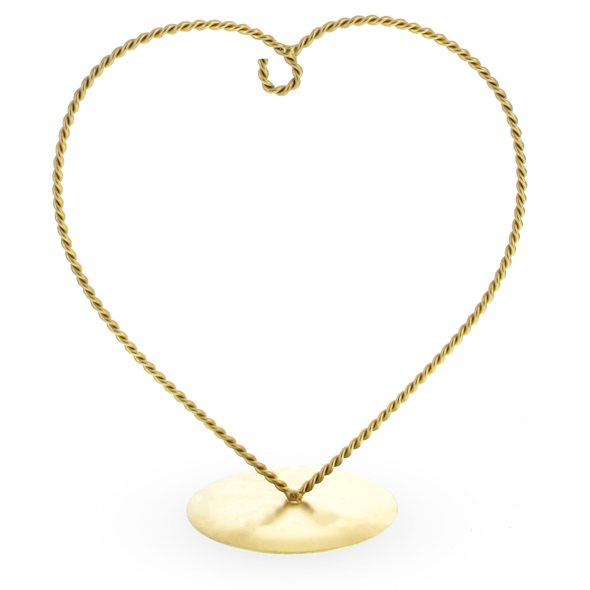 Heart-Shaped Twisted Gold Metal Ornament Display Stand 6.2 Inches (Poland) in Gold color