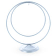 Double Circle Silver Metal Solid Round Base Ornament Display Stand 8.25 Inches in Silver color,  shape