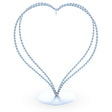 Double Swirled Heart Silver Metal Solid Round Base Ornament Display Stand 7.25 Inches in Silver color,  shape