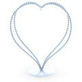 Double Wire Heart Twisted Silver Metal Ornament Display Stand 7.8 Inches (Poland) in Silver color