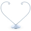 Metal Distand Double Heart Silver Metal Solid Round Base Ornament Display Stand 9 Inches in Silver color