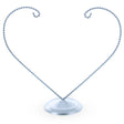 Distand Double Heart Silver Metal Round Base Ornament Display Stand 9 Inches in Silver color