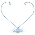Open-Top Heart Twisted Silver Metal Ornament Display Stand 9 Inches (Poland) in Silver color