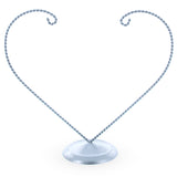 Metal Distand Double Heart Silver Metal Solid Round Base Ornament Display Stand 9 Inches in Silver color