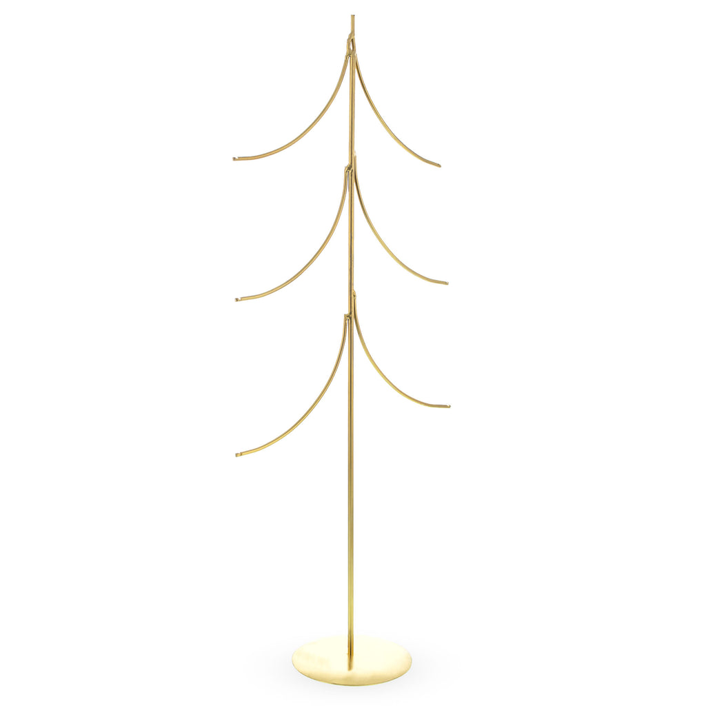 6-Arm Tiered Tree Gold Metal Ornament Display Stand 14 Inches (Poland) in Gold color
