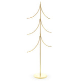 Six Ornaments Tree Gold Metal Solid Round Base Ornament Display Stand 16 Inches in Gold color