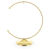 Metal Swirled C-Shape Gold Metal Dimensional Solid Base Ornament Display Stand 8.25 Inches in Gold color