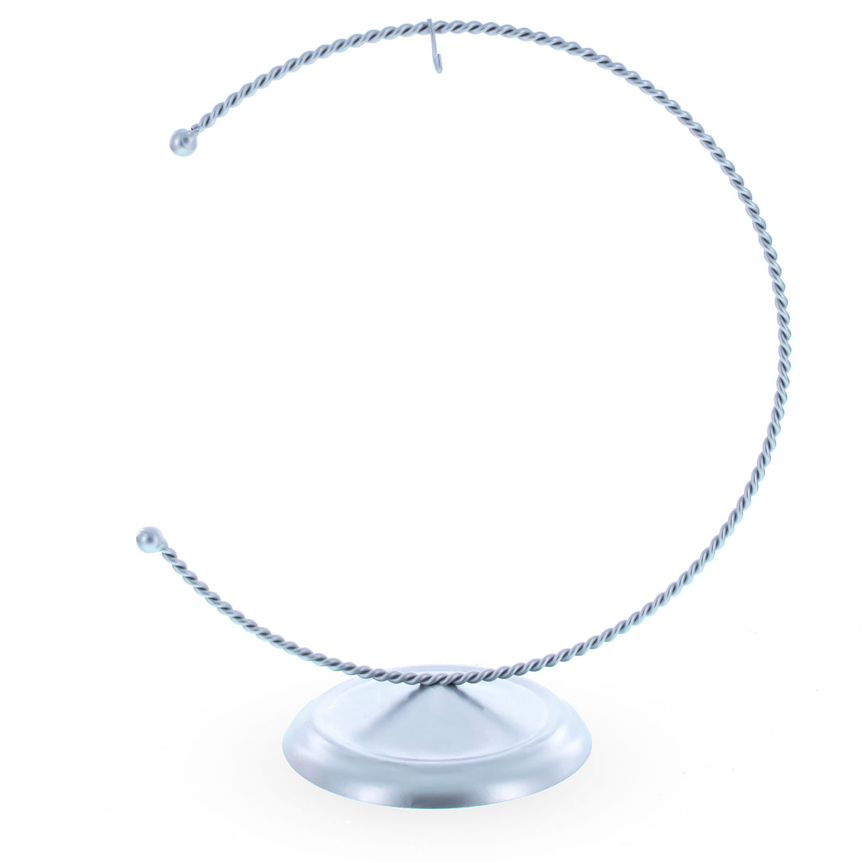 Swirled C-Shape Gold Metal Dimensional Solid Base Ornament Display Stand 8.25 Inches in Silver color,  shape