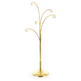 Metal Five Hands Gold Metal Solid Round Base Ornament Display Stand 12.4 Inches in Gold color