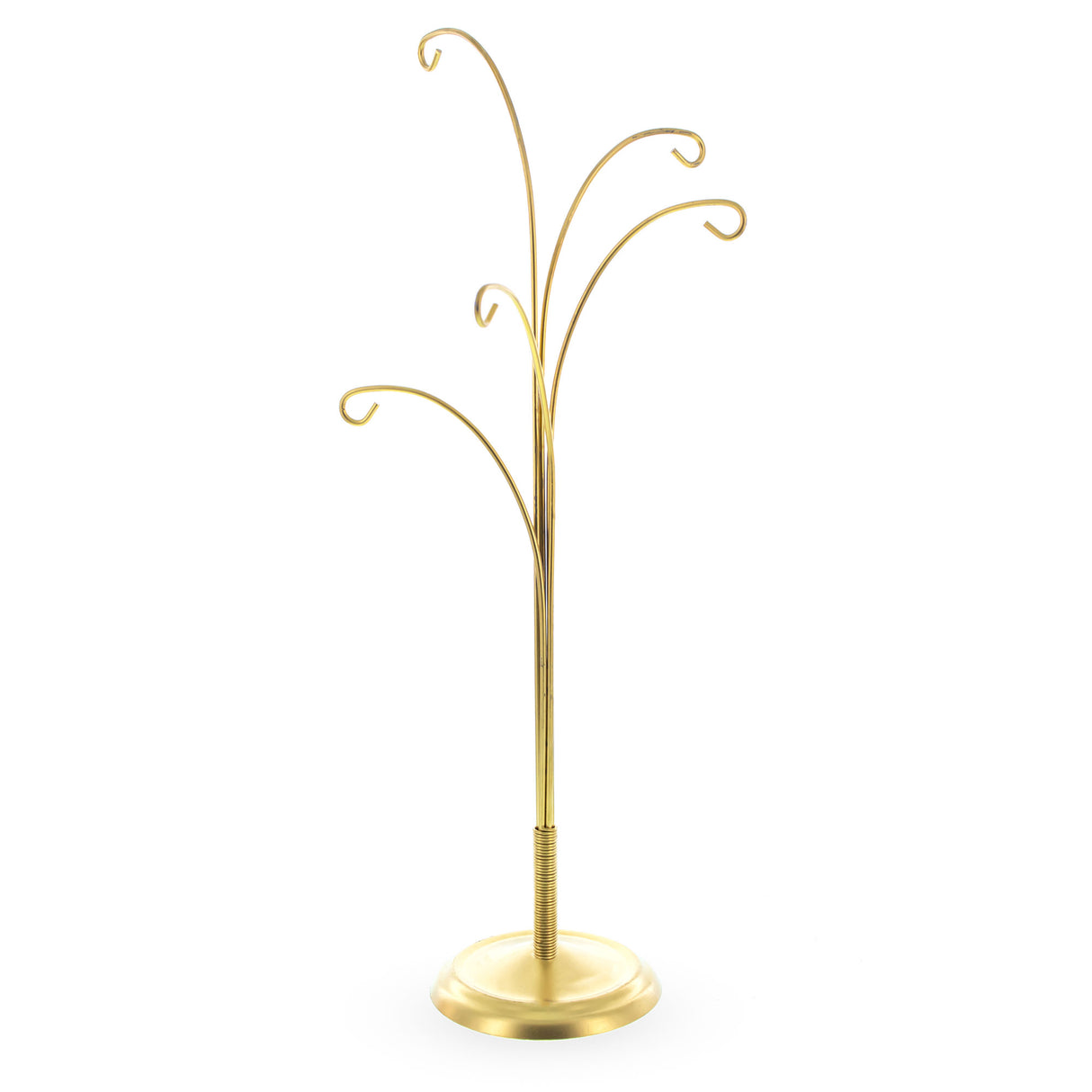 Five Hands Gold Metal Solid Round Base Ornament Display Stand 12.4 Inches in Gold color,  shape