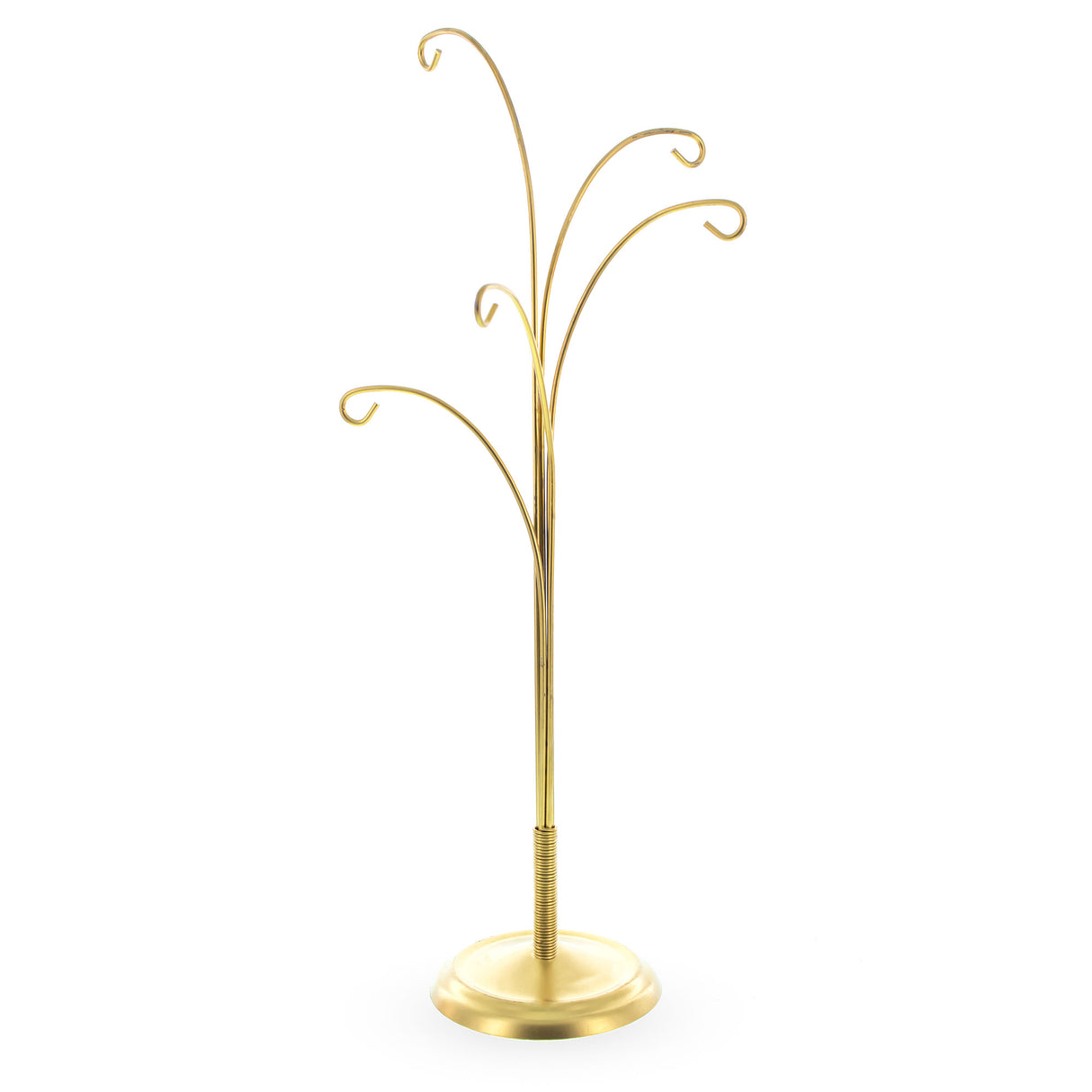 Metal Five Hands Gold Metal Solid Round Base Ornament Display Stand 12.4 Inches in Gold color