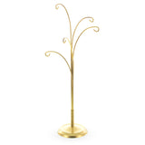 Five Hands Gold Metal Solid Round Base Ornament Display Stand 12.4 Inches in Gold color