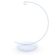 Elegant Curved White Metal Solid Round Base Ornament Display Stand 5.9 Inches in White color,  shape