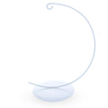 Solid Round Base White Painted Metal Ornament Display Stand 7.8 Inches (Poland) in White color