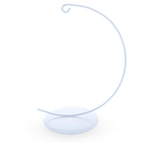 White Curved Metal Solid Round Base Ornament Display Stand 5.9 Inches in White color