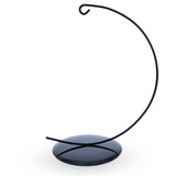 Black Curved Metal Solid Round Base Ornament Display Stand 5.9 Inches in Black color