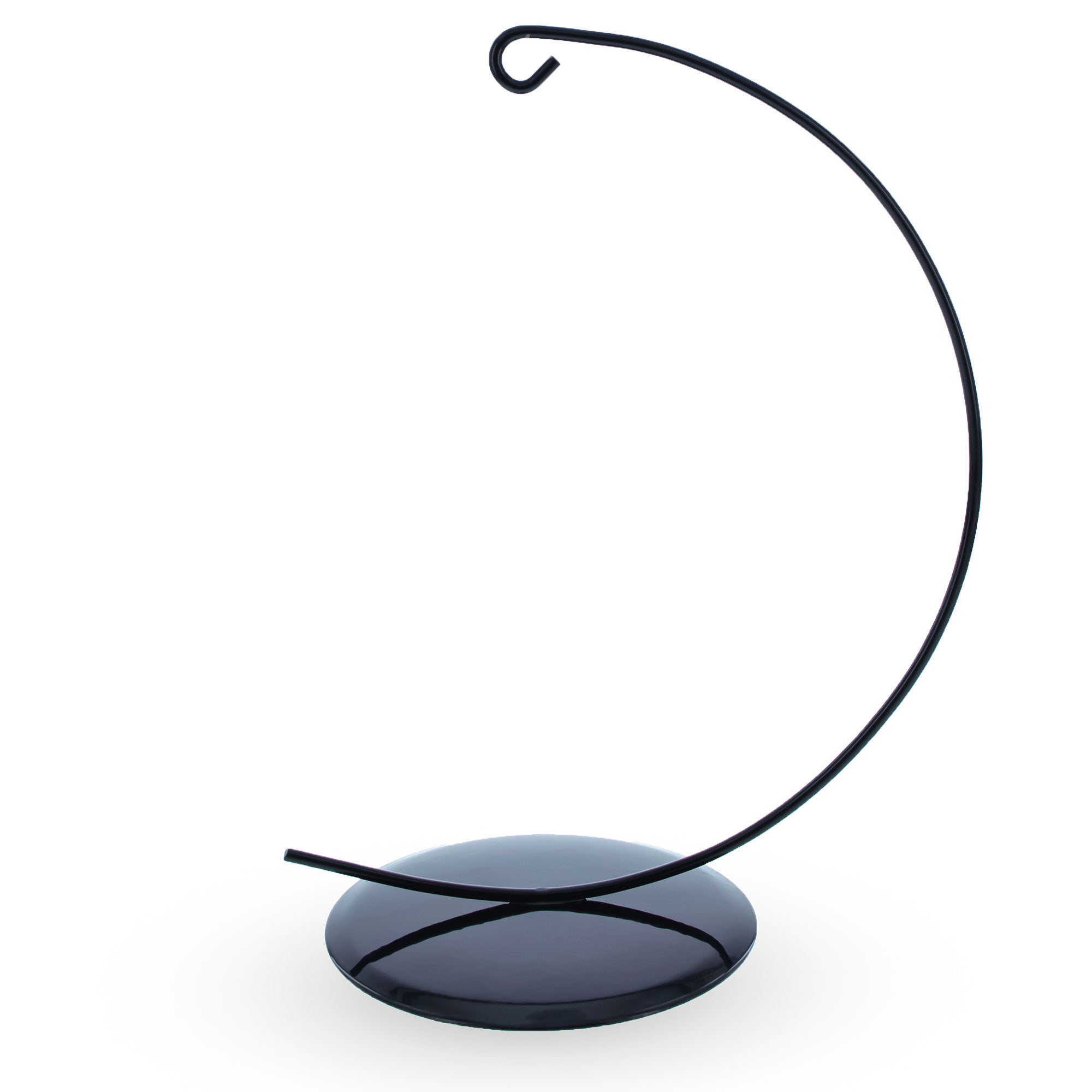 Solid Round Base Black Painted Metal Ornament Display Stand 7.8 Inches (Poland) in Black color