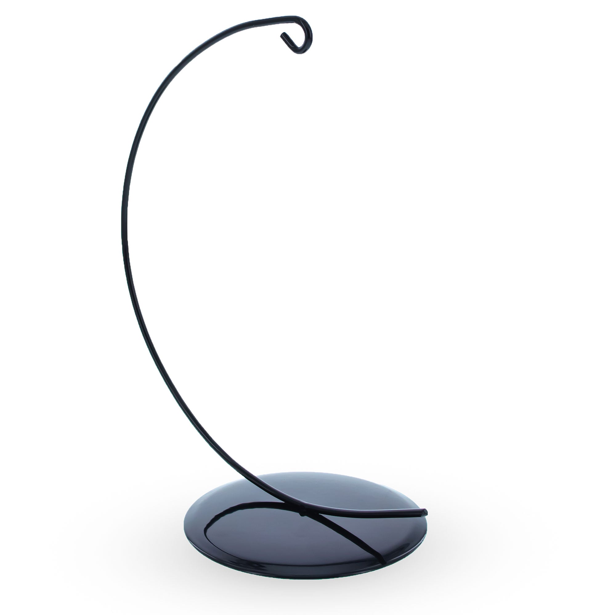 Solid Round Base Black Painted Metal Ornament Display Stand 7.8 Inches (Poland)Poland , dimensions in inches: 7.8 x 4.8 x 3