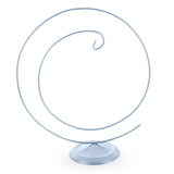 Metal Elegant Spiral Silver Metal Solid Round Base Ornament Display Stand 4 Inches in Silver color