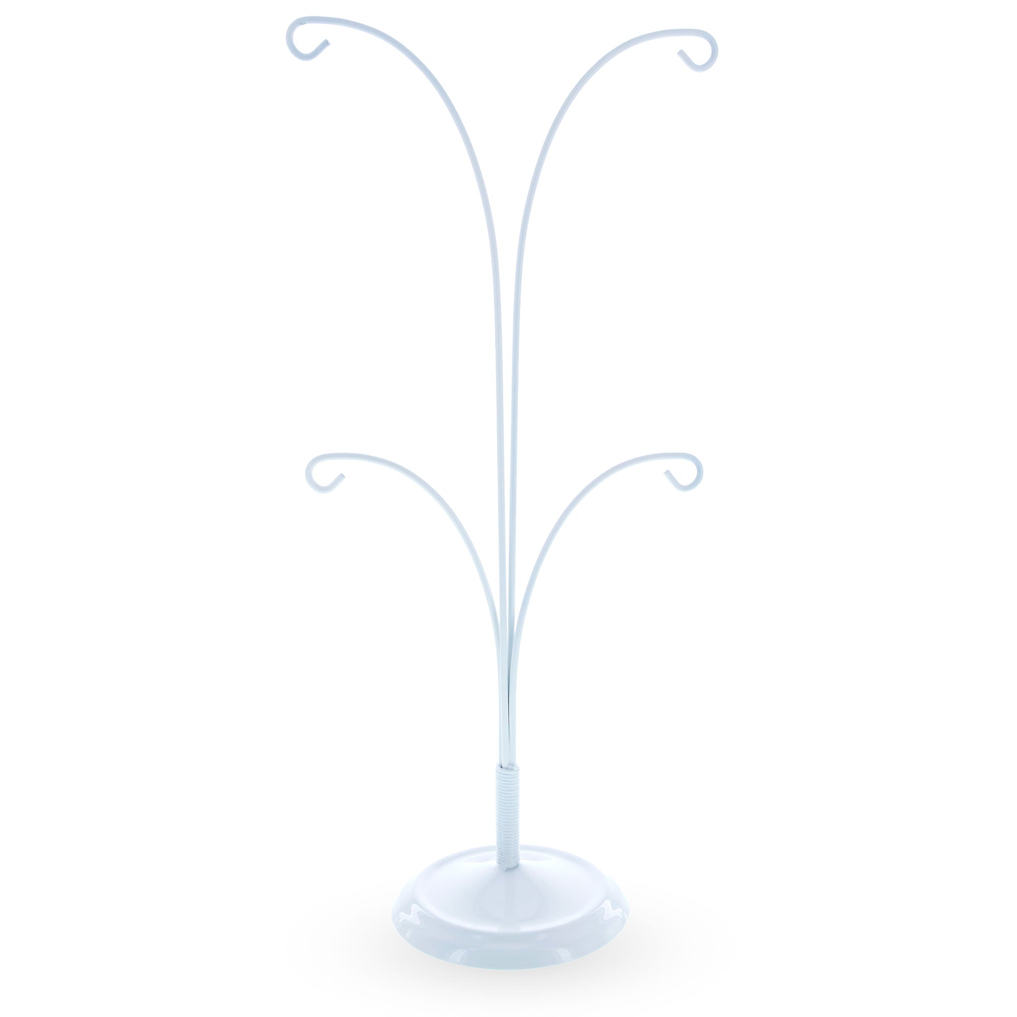 4-Arm Tree Branch White Painted Metal Ornament Display Stand 12 Inches (Poland) in White color