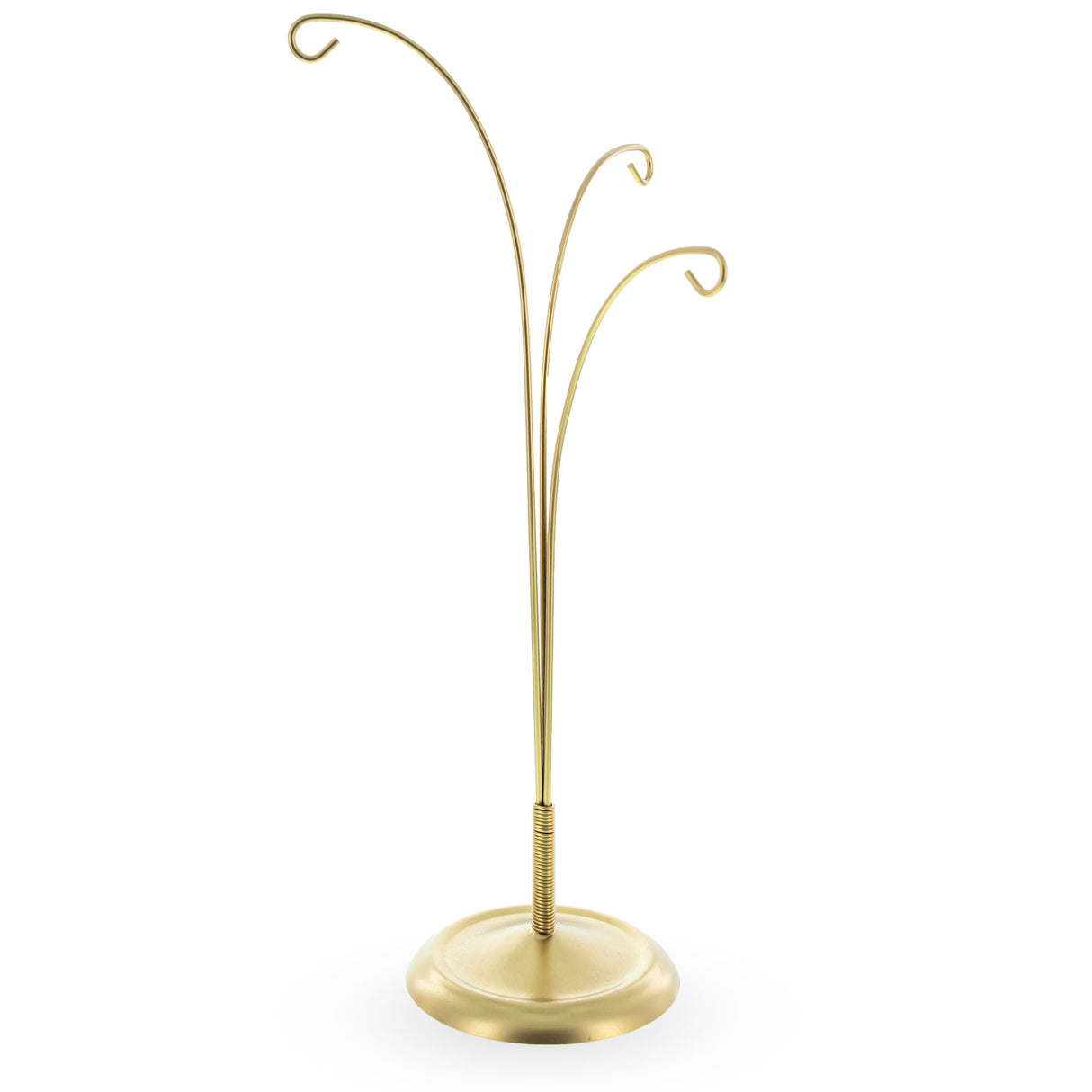 Three Hands Gold Metal Solid Round Base Ornament Display Stand 11 Inches in Gold color,  shape