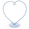 Heart Shape Silver Metal Solid Round Base Ornament Display Stand 7 Inches in Silver color,  shape