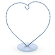 Heart Shape Silver Metal Solid Round Base Ornament Display Stand 7 Inches in Silver color