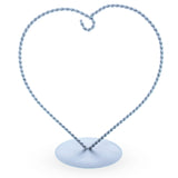 Heart Shape Silver Metal Solid Round Base Ornament Display Stand 7 Inches in Silver color